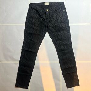 CURRENT/ELLIOTT Damask Print Skinny Jeans Mid Rise